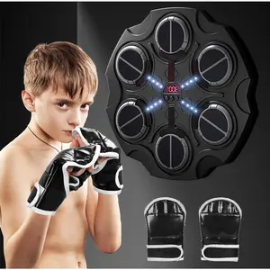 Music Boxing Machine with Gloves, Bluetooth Wall Mounted Punching Bag Target Pad with Rhythm Lights, 3 Modes,Sport Toy Gift