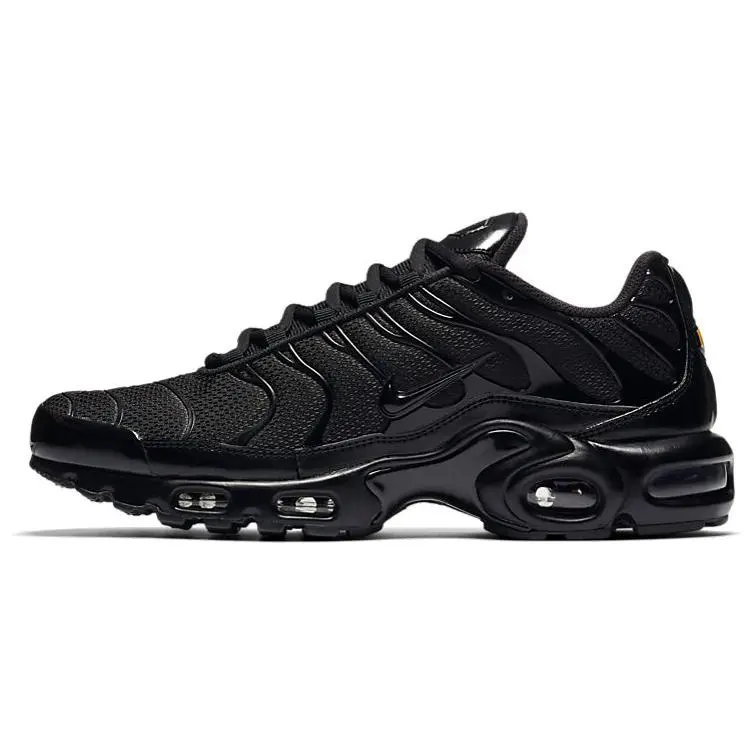 Nike Air Max Plus Triple Black Retro Cushioned Low Top Commuter Running Shoes Men's Black-Black 604133-050