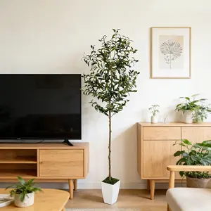 1Pcs 1.4-1.8m Artificial Olive Tree, Nordic Style Home Decor, Living Room, Entrance, Balcony, Courtyard, Office, Hotel, Coffee Shop