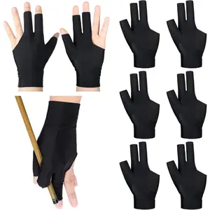 8 Pcs 3 Fingers Pool Gloves Billiards Left Hand Shooters Snooker Cue Sport Glove Show Gloves for Women Men Billiard Shooters Carom Sports Accessories