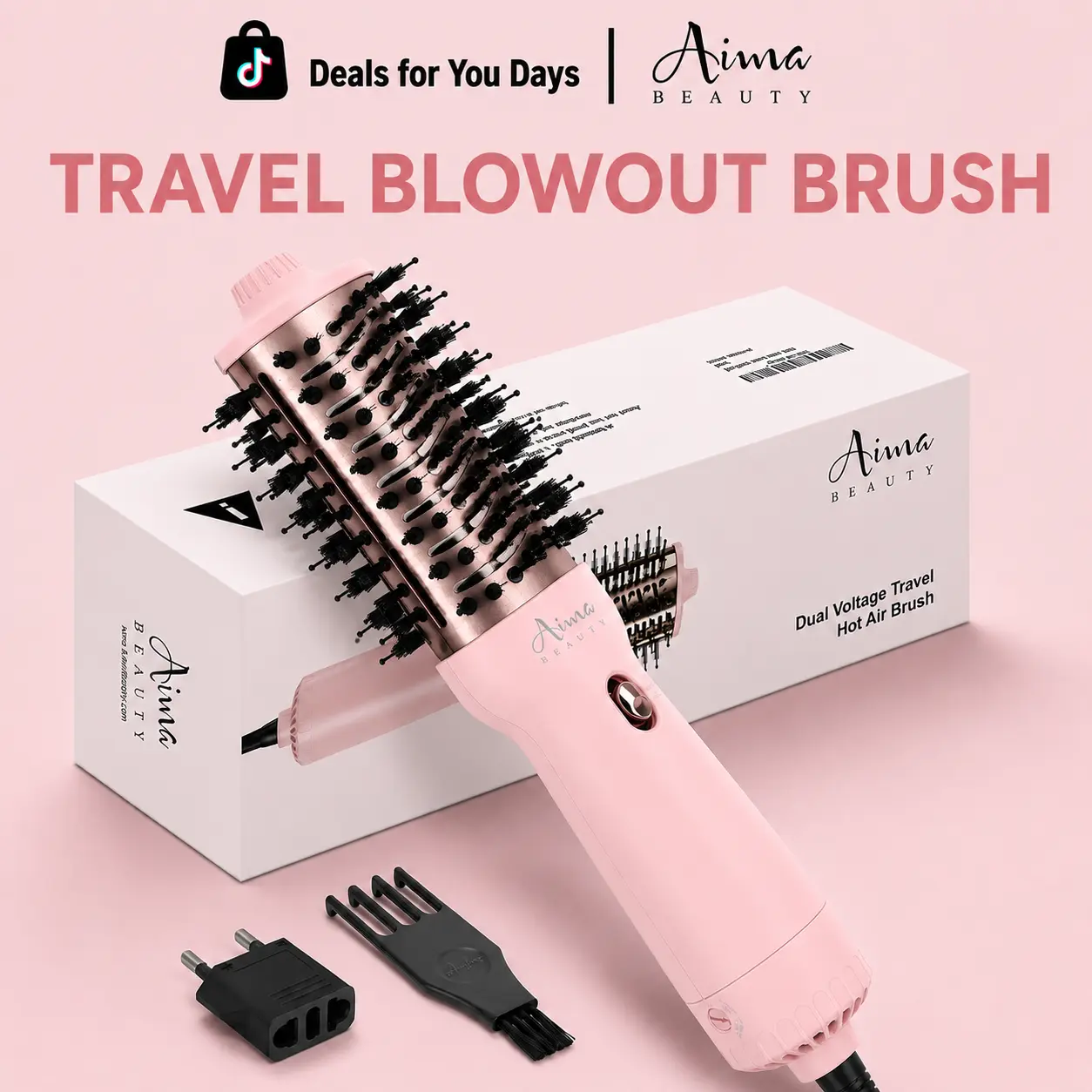 Aima Beauty Blow Dryer Brush,Negative Ionic Thermal Brush Frizz Free, 4 IN 1 Hair Straightener Curler, Blow Dryer,Tiktok Shop Hair Styling Tools,Wet to Dry Hair Straightener,Mother's Day Gift