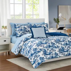 Modern Threads 8-Piece Shaya Toile Floral Bed in a Bag , Queen