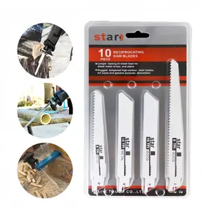 10Count Multi-material Saw Blades,Metal Wood Cutting Saw Blades and Plastic Cutting,Reciprocating Saw Blade Set,Saber Saw Blade.