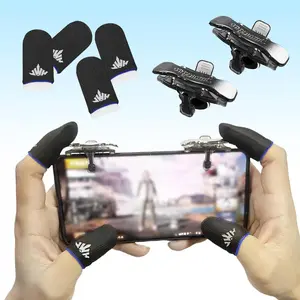 Game Controller & Mobile Game Finger Cover, 1 Pair Shooting Assist Button & 4 Counts Finger Cots, Mobile Trigger & Game Finger Cover for Phone, Console, Gaming Accessories, Finger Sleeves