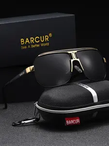 Barcur Polarized Fashion Men's Glasses, Stylish Fishing Driving Hiking Sports Eyewear, Stainless Steel Sunglasses, Stainless Steel Frame, All Seasons
