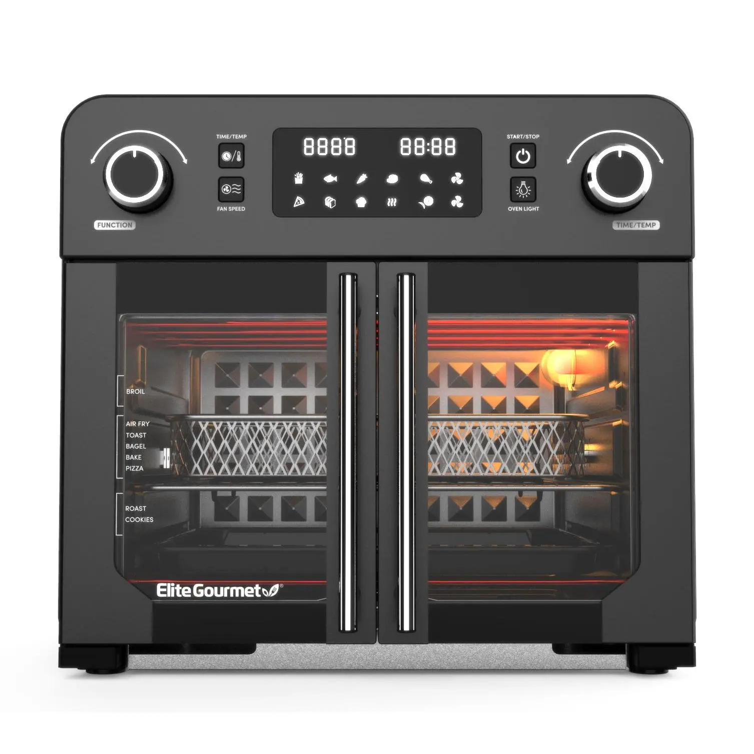 Elite Gourmet Programmable 23-Liter French Door Air Fryer Oven Elite Gourmet Programmable 23-Liter French Door Air Fryer Oven