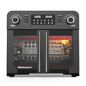 Elite Gourmet Programmable 23-Liter French Door Air Fryer Oven