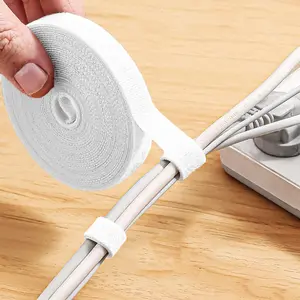 Hook & Loop Cable Tie, Multifunctional Cable Tie, 1 Roll Computer Cable Management Tie, Velcro Tie For Fastening Wire & Organizing Cord, Desk Cable Organizer, Office Supplies