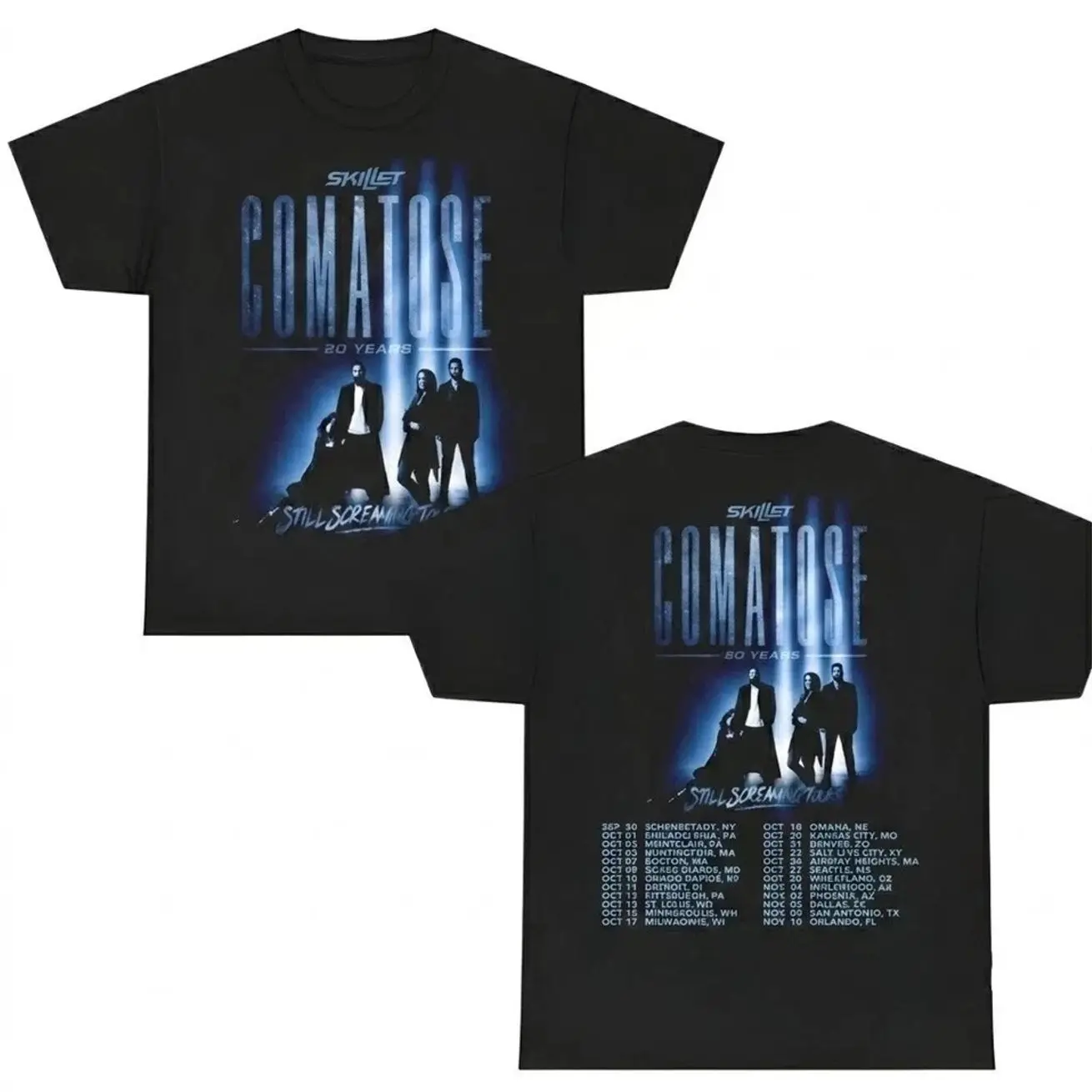 Unisex Skillet Comatose 20 Years 26 GraphicTwo Sided T-Shirt TX3