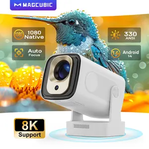 [US warehouse] Magcubic HY310 Projector Native 1080P 330ANSI Auto Focus Keystone Correction 8K Videosource Supported BT5.4 WIFI6 60Hz Reflash Home Cinema Mini Projector 130"Screen Audio Airmouse Built-in Speaker Allwinner H726 180°Flexible Rotating