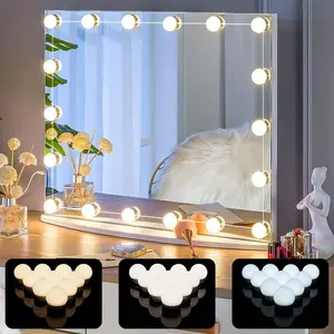 10/12/14 LED vanity mirror light bulbs, Hollywood style, 5V USB power supply, adjustable color temperature and brightness, suitable for dressing table or vanity table also suitable for party atmosphere lighting, ideal for desired gifts