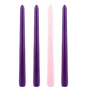 4 Pcs Unscented Christmas Advent Taper Candle, Hand Poured Wax Candles 10 Inch Mega Candles