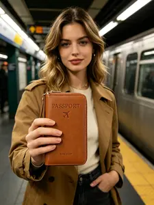 Lightweight Zippered Leather Phone Wallet, Slim Wristlet Clutch with Phone Holder & Card Slots, Portable All-in-One Bag for Travel, Walking & Daily Errands