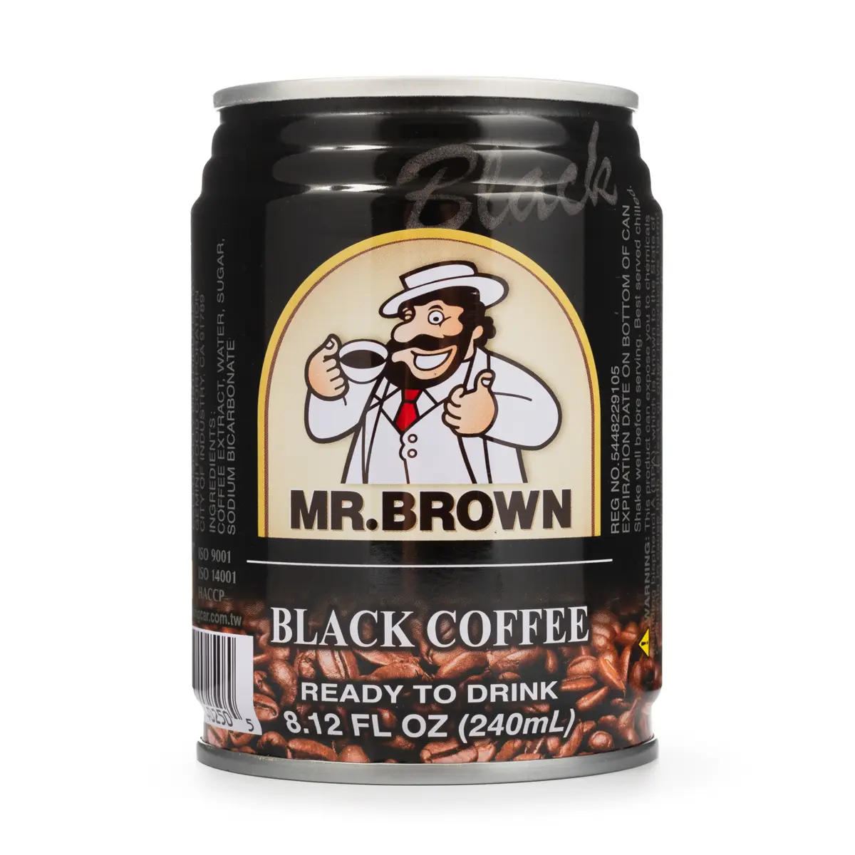 Mr. Brown Instant Black Coffee Drink, 240 ml Beverage, Instant Coffee