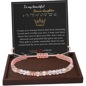 Mothers Day Gifts, Morse Code Bracelets for Women Easter Gifts for Teens Pink Braided Bracelets Inspirational Best Friend Birthday Gift High School Graduation Gift for Her 2026 Mom Bracelet Jewelry