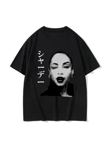 90s Singer S-Sade Print Graphic T Shirt Men Women Hip Hop Vintage Short Sleeve T-shirts  Oversized T-shirt Streetwear