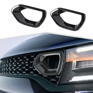 Custom For 2015+ Dodge Charger Front Bumper Center Grille Trim Carbon ABS Exterior Decoration UV Resistant Car Accessories
