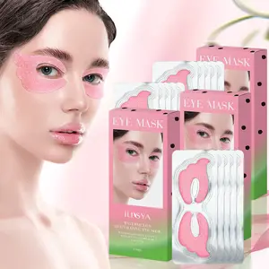 ILISYA Watermelon Collagen Eye Mask 3 boxes, containing niacinamide and watermelon extract, 360-degree deep hydration and moisturizing, firming and nourishing the skin around the eyes, a good daily home skin care product for men and women, a summer gift s