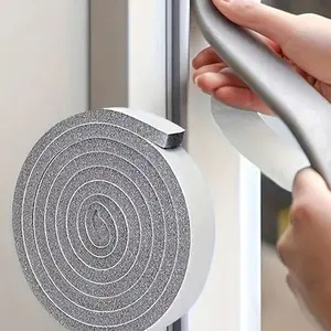 4 Meters Polyurethane Foam Draft Stopper Self-Adhesive Weather Stripping, Soundproof Door Gap Seal, Dust And Windproof Window Seal Strip For Plastic And Steel Sliding Windows