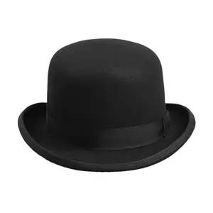 OIDEA Fedoras for Men Vintage Round Top Short Brim Dress Hat with Black Band for Formal Casual