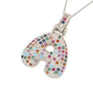 Versatile and Cool 26 Initial Letter Necklace Micro Zirconia 26 Alphabet Pendant Necklace Dazzing Sparkle for women and men Fashion Design