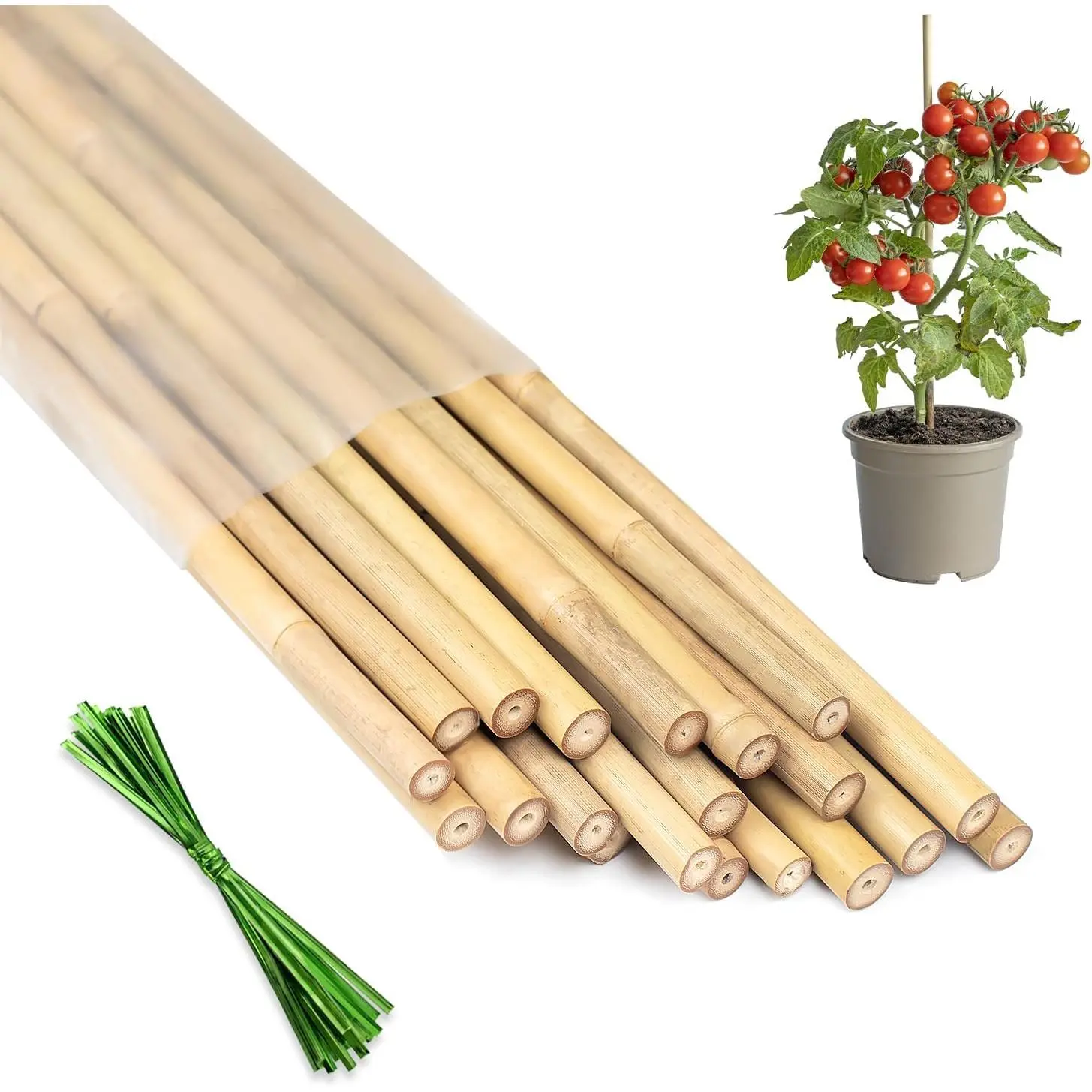 Stakes 18inch, 20 count   Sticks Garden Stakes,   Support Stakes for Indoor & Outdoor , Orchid Tomato Vegetable Stakes for Garden