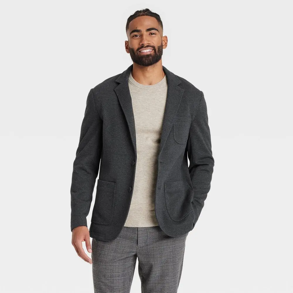 Men's Comfort Wear Knit Blazer - Goodfellow & Co Charcoal Gray S