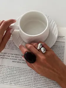 Bohemian Style Resin Rings Set, Wide Face Fashion Jewelry, Elegant Light Luxury, Casual Party Accessories, Unisex Wedding Gift, Boho Style Rings