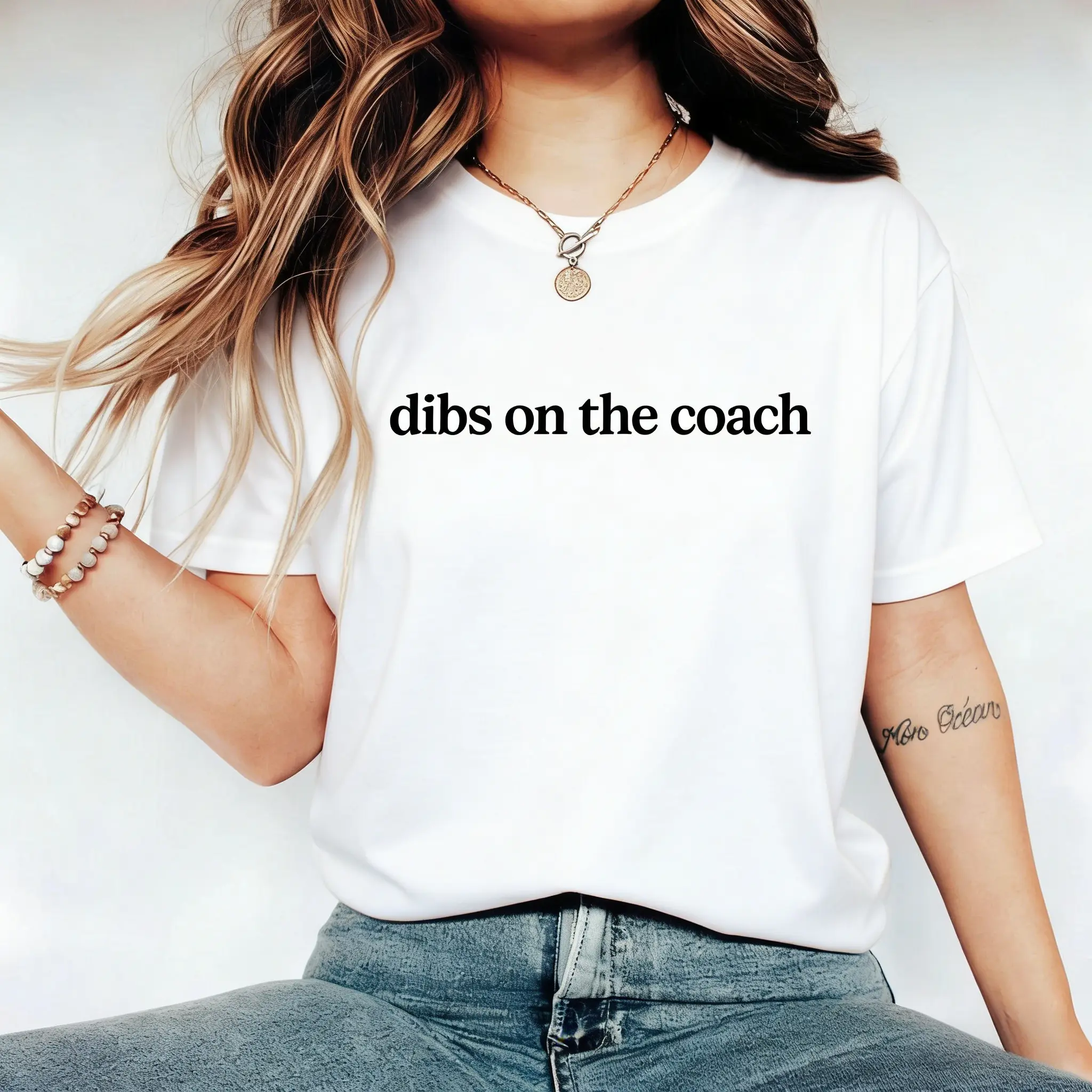 Dibs On The Coach T-shirt Funny Sports Wife Tee For Football Basketball Baseball Gift Idea For Coach’s Or Wife Fit Fabric