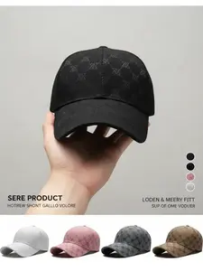 Unisex Geometric Letter Print Baseball Cap, Adjustable Snapback Cap, Geometric Pattern, Adjustable Sun Protection Casual Hat, Outdoor Sports, Spring & Fall Travel Beach Activities