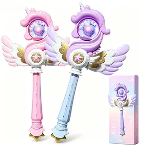 Viral Kids Unicorn Magic Wand Toy, Dreamy Princess Light Up Stick with Colorful Rotating Lights & Melody Music, Portable Pretend Play Toy, Lovely Holiday & Birthday Party Gift for Little Girls, Indoor Role Play Accessory