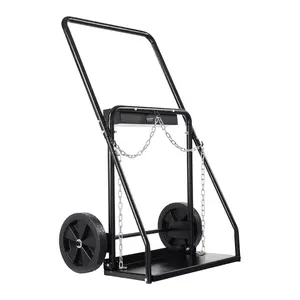 VEVOR Dual Welding Cylinder Cart, 440LBS Static Weight Capacity Oxygen Acetylene Tank Cart with 10-Inch Solid Smooth Rolling Wheels, Safety Chains, Suitable for Double 12.5-Inch Dia. Gas Cylinders | Father's Day Gift