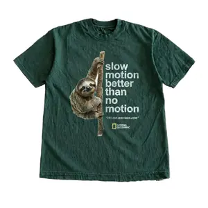 Gildan National Geographic Slow Motion Sloth Tee, Funny Sloth National Geographic Spoof Tee, Gildan Heavy Cotton Top