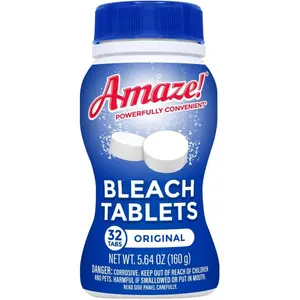 AMAZE Ultra Concentrated Bleach Tablets [32 tablets] - Original Scent - for Laundry, Toilet, and Multipurpose Home Cleaning. No Splash Liquid Bleach Alternative