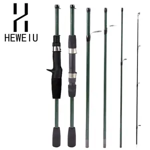 UltraLight Carbon Fiber Fishing Rod, 1 Count 1.8-2.1m Baitcasting Rod, 4/5 Sections with EVA Handle, Portable Offshore Fishing Pole, Travel Rod
