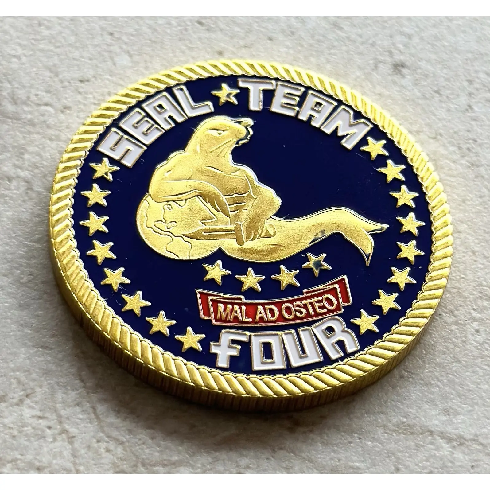 Seal Team 4 FOUR- US NAVY NAVAL SPECIAL WARFARE USN GROUP CHALLENGE COIN