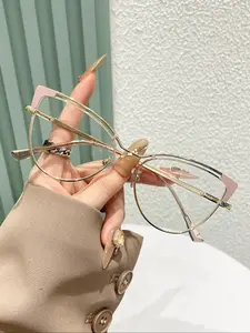 Cat Eye Shaped Eyeglasses, Fashion Anti-blue Light Eyeglasses for Women & Girls, Fashion Eyeglasses for Work, Daily Clothing Decor, for Student Daily Use, Casual Glasses, Stylish Glasses