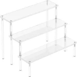 Acrylic Display Risers, Large Shelf Risers for Figures, Riser Stand for Decoration and Organizer