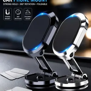 ESCEKGO Magnetic Car Phone Mount CH-05, Foldable 360° Rotating Dashboard Holder, Strong Metal Magnetic Mount, Universal for iPhone & Android, Driving Accessory, Keeps Device Stable, No Sticky Residual
