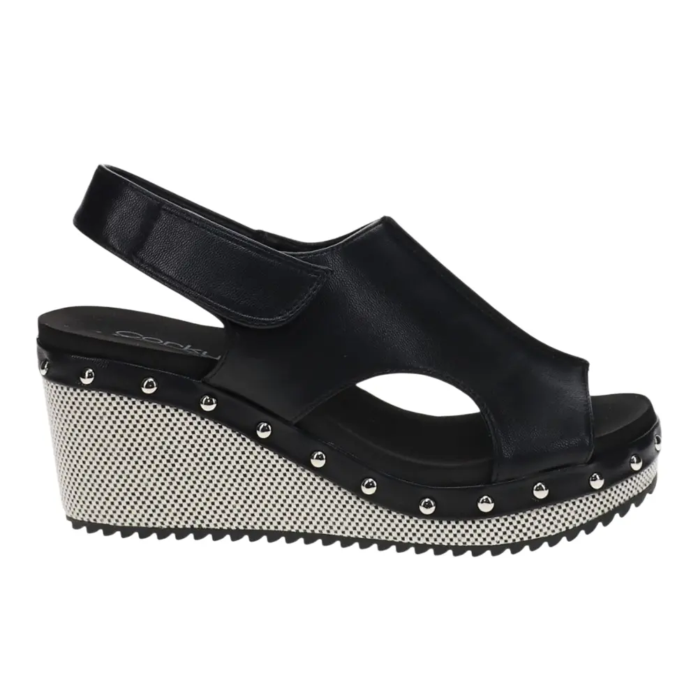 Corkys Womens For Keeps Studded Slingback Casual Sandals Casual Mid Heel 2-3" - Black