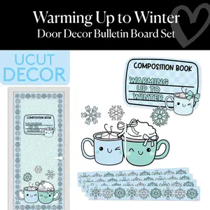 Winter Pre-Printed Door Decor Bulletin Board Set | Sweet Sips and Snowflakes