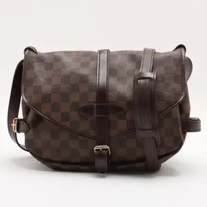 Pre-owned Louis Vuitton Leather Shoulder Bags Damier Saumur 30 N48081 MB0096 Brown PVC MR10112025Y594