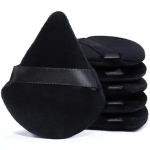 Triangle Makeup Sponge for Face Powder, Soft Plush Triangle Makeup Sponge Beauty Gift Set, Reusable Velour Cosmetic Foundation Blender for Loose Powder and Contouring, Beauty Tool (6 Pcs)