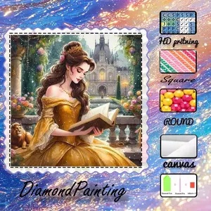 5D-DIY, high-grade velvet canvas, diamond art diamond painting beautiful castle AB diamonds, fairy dust diamonds, crystal diamonds, perfect home decor, handmade diamond art painting kit, special craft diamond art kit, Diamond Painting Kits
