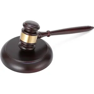 F-SO45 Wooden Gavel and Block Set, Wooden Gavel and Sound Block Set for Lawyer Judge Auction Sale Gift Hammer