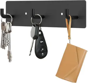 1PCS Key Holder for Wall Decorative Adhesive Stainless Steel Key Hooks, Key Hanger Key Organizer for Wall, Towel Hook Coat Hanger for Entryway Hallway Kitchen, Utility Hooks
