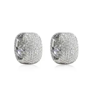 UURiel High Quality Sparkling Zirconia Hoop Earring Sets, Men's Cubic Zirconia Earrings, Ideal BF Gift for Black Friday Jewelry Accessories, High Quality Earrings