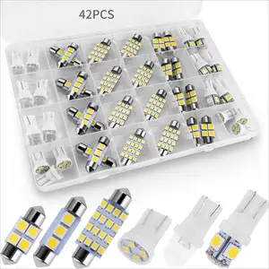 42 Pieces Interior Car Lights, Super Bright Dome Map Tail Cab Lights Bulb Kit Set, De3175 T10 31mm 41mm 194 LED Bulb for Trucks, Car Lighting Accessories