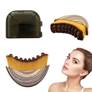 Lymphatic Drainage Face Massage Brush, Dry Brush with Lymphatic Contour Design for Facial Contouring, Unscented Oil Control Facial Cleansing Tool with Foldable Size, Facial Cleansing Tools