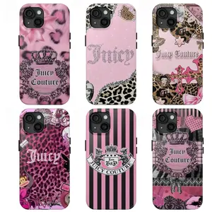 Juicy-couture leopard print Phone Cases For iPhone 17 16 15 14 13 12 Promax Pro Plus, Double-layer hard shell protection,best Gift